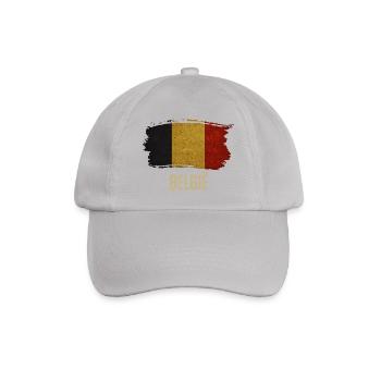 Drapeau grunge de la Belgique, j’adore la Belgique - Casquette classique - bruyère - Devant
