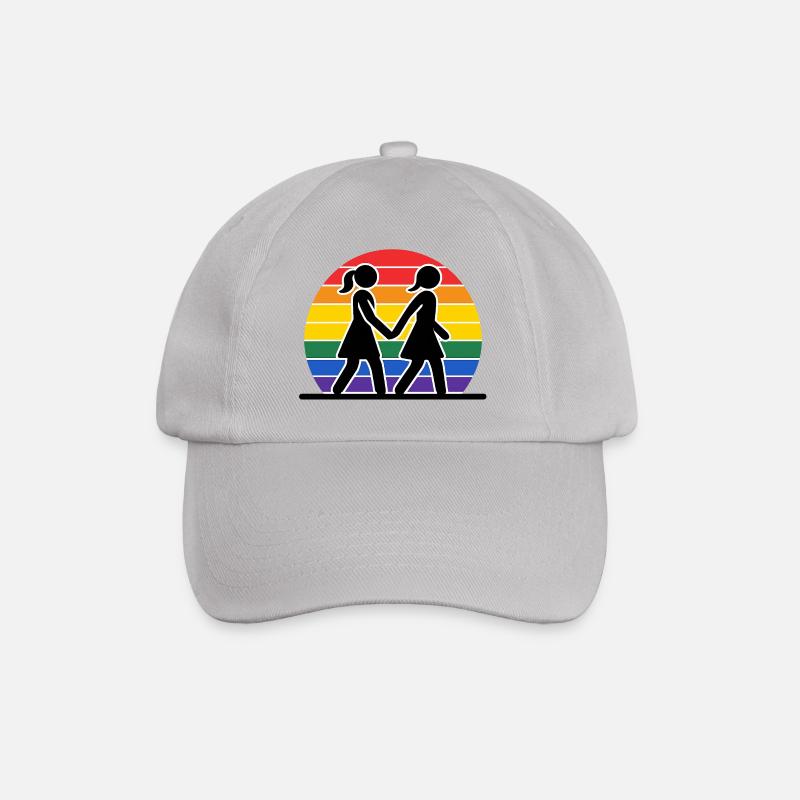 Female Pride Couple Before Pride Sunset - Baseball Cap - grey