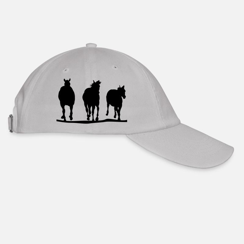 Pferde Herde | Silhouette - Baseballkappe - Grau