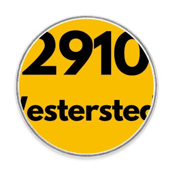 ANCIEN CODE POSTAL RETRO 2910 WESTERSTEDE - Magnet rond - blanc - Devant