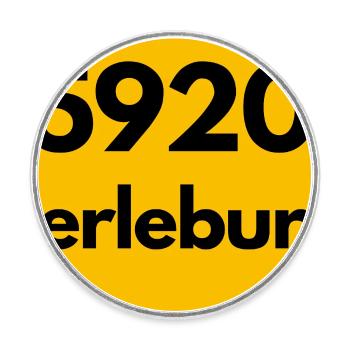 OLD POSTCODE POSTCODE RETRO 5920 BERLEBURG - Round  fridge magnet - white - Front