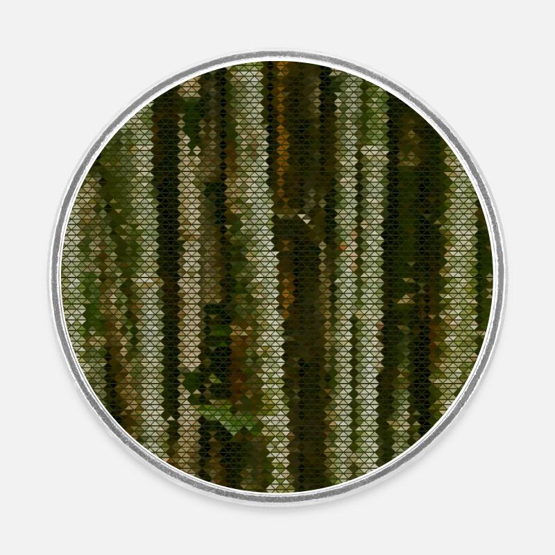 Forest Camouflage Grid Pattern - Round  fridge magnet - white