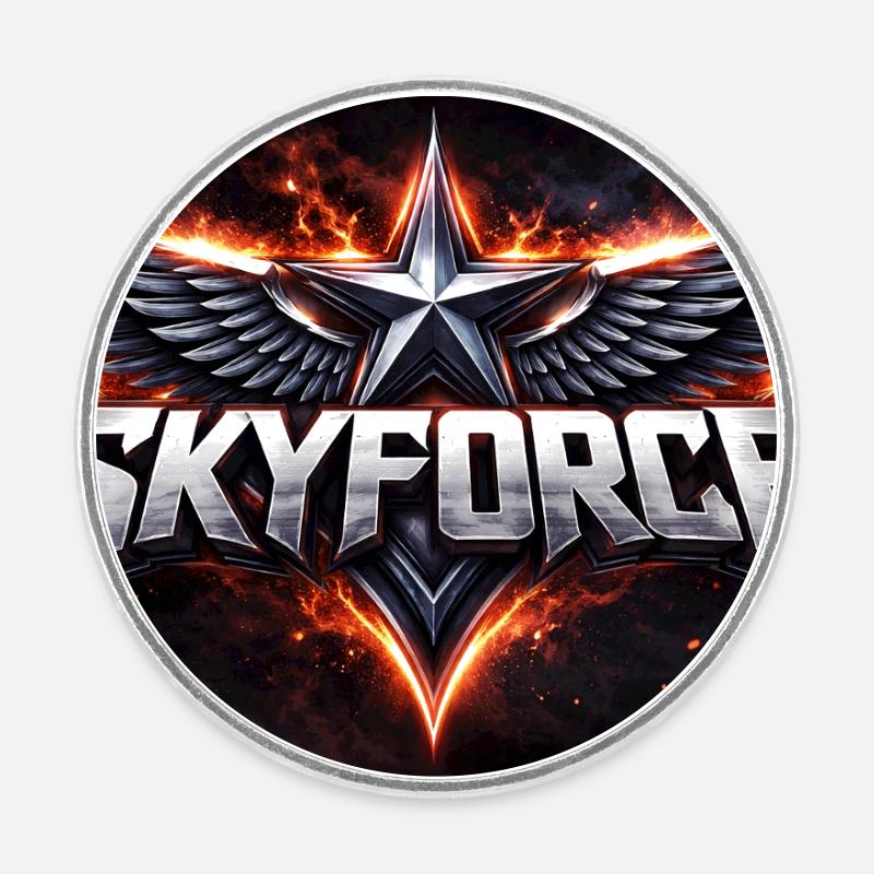 SKYFORCE - Magnet rond - blanc