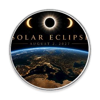 Solar Eclypse 2027 - Runder Kühlschrankmagnet - Weiß - Vorne