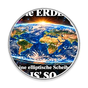 Die Erde -  elliptische Scheibe - Runder Kühlschrankmagnet - Weiß - Vorne