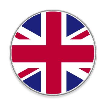 Great Britain National Flag - Round  fridge magnet - white - Front