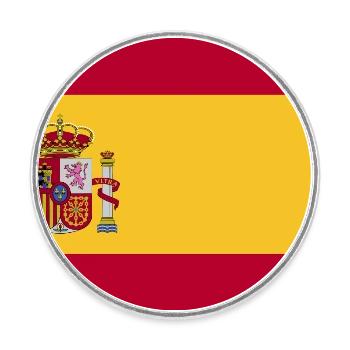 Spain National Flag - Round  fridge magnet - white - Front