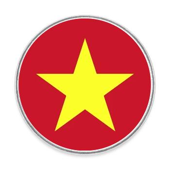 Vietnam National Flag - Round  fridge magnet - white - Front