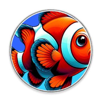 Clownfisch - Runder Kühlschrankmagnet - Weiß - Vorne