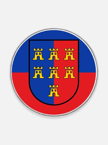 Siebenbürger-Wappen auf blaurotem Grund - Runder Kühlschrankmagnet - Weiß