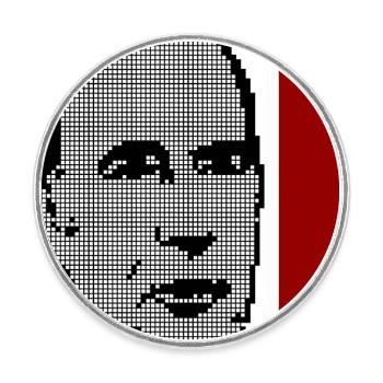 Mitterrand 1981 - Magnet rond - blanc - Devant