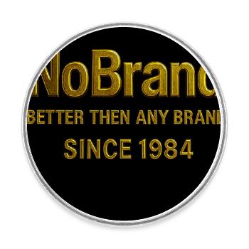NoBrand 1984 design de texte doré - Magnet rond - blanc - Devant
