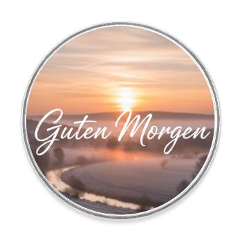 Guten Morgen im Schnee - Runder Kühlschrankmagnet - Weiß - Vorne