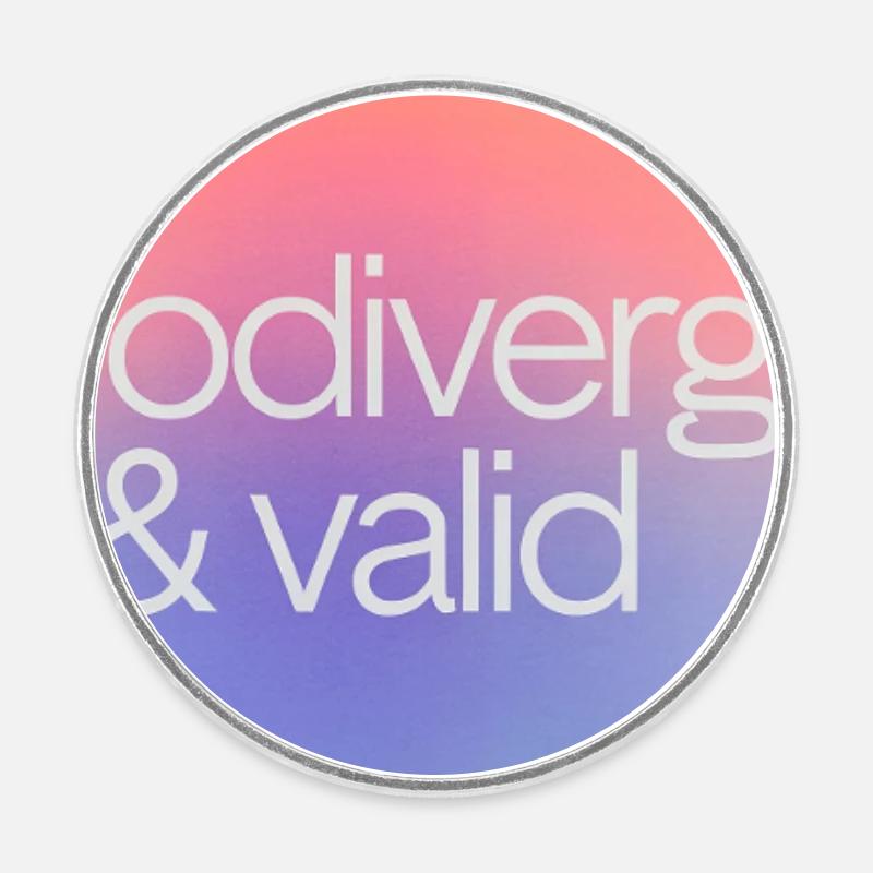 Neurodivergent & valid - Runder Kühlschrankmagnet - Weiß