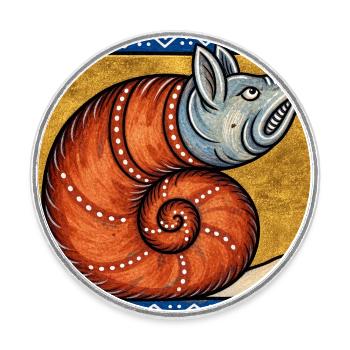 Testudo: Die mittelalterliche Schnecke... Wahrscheinlich - Runder Kühlschrankmagnet - Weiß - Vorne
