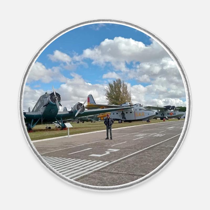 Klassische Luftfahrt auf der Bühne - Runder Kühlschrankmagnet - Weiß