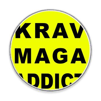 Warnung Krav Maga Süchtiger - Runder Kühlschrankmagnet - Weiß - Vorne