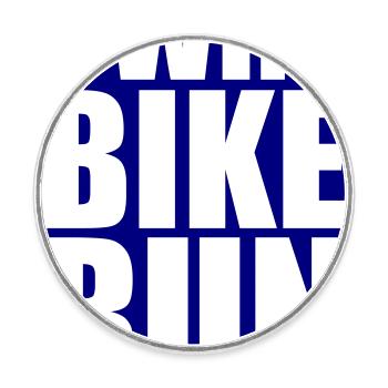 Triathlon Natation Course Cyclisme - Magnet rond - blanc - Devant