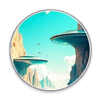 A New Architecture Begins to Shape the Future - Round  fridge magnet - white - Front