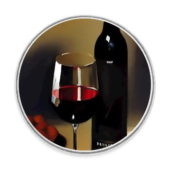 Wine drinkers - Round  fridge magnet - white - Front