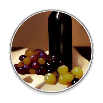 Wine drinkers - Round  fridge magnet - white - Front