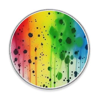 Splashes of paint - Round  fridge magnet - white - Front