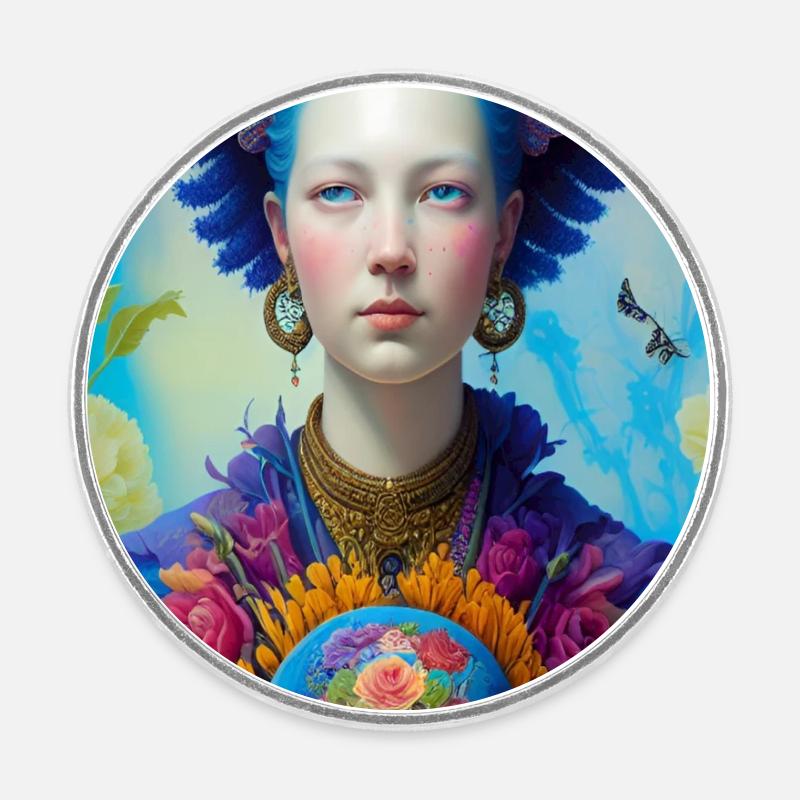 Gaïa - Magnet rond - blanc