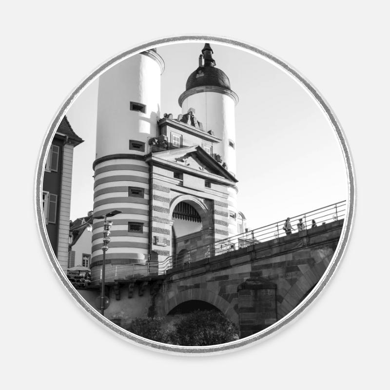 Bridge Gate Heidelberg - Round  fridge magnet - white