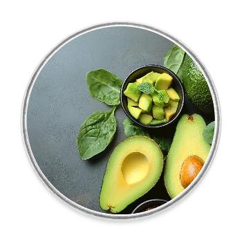 Avocado Spinach Anthracite - Round  fridge magnet - white - Front