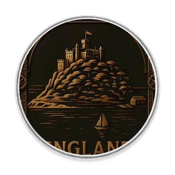 Cornwall England – Steampunk-reiseposter - Runder Kühlschrankmagnet - Weiß - Vorne