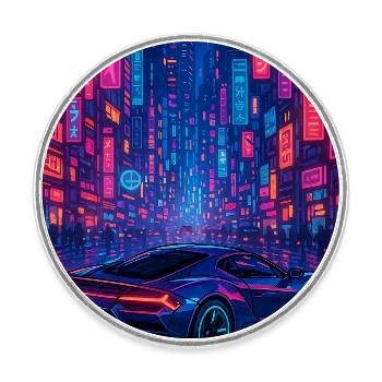 RockyZoo22 - Round  fridge magnet - white - Front