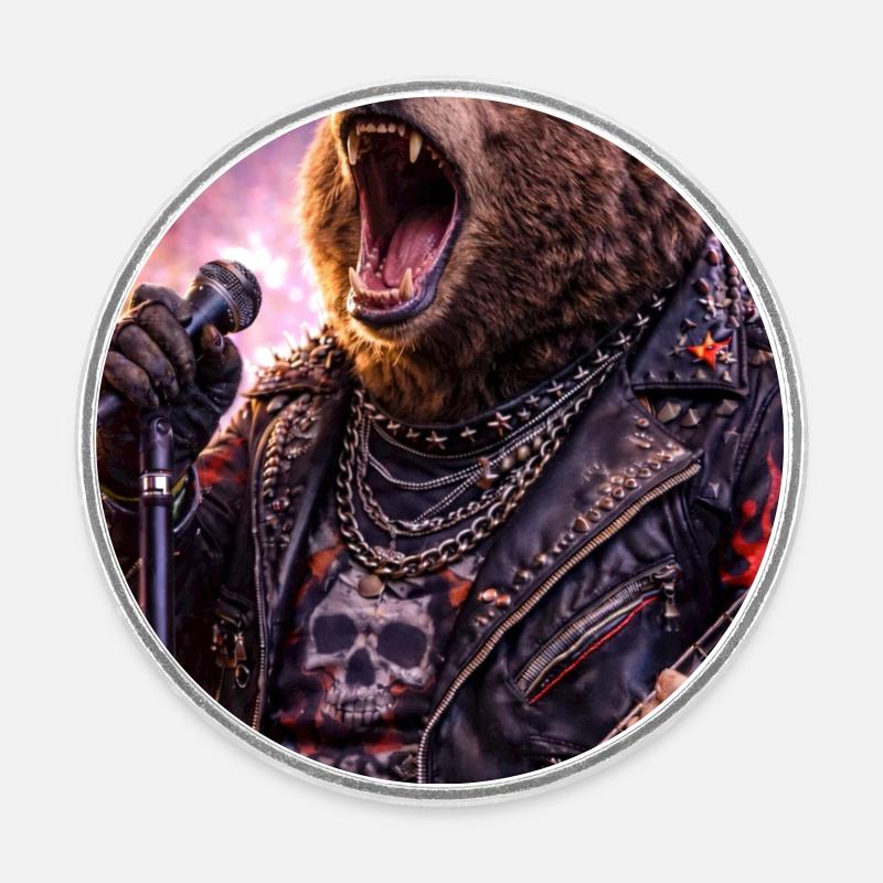 RockyZoo40 - Magnet rond - blanc