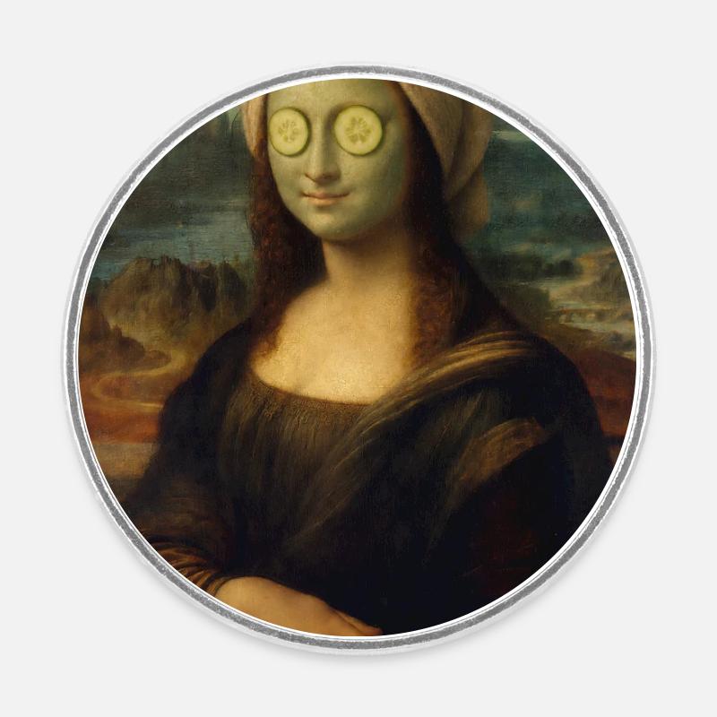 Mona Lisa Spa-Tag - Runder Kühlschrankmagnet - Weiß