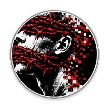 Kollektive Amnesie Schweigen T-Shirt - Runder Kühlschrankmagnet - Weiß - Vorne