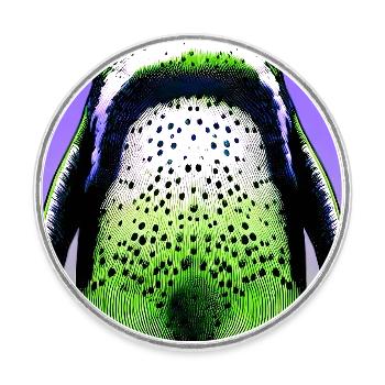 penguin - Round  fridge magnet - white - Front