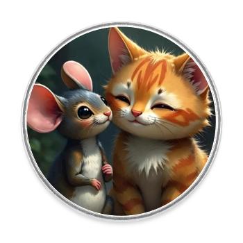 Didimaus69 - Runder Kühlschrankmagnet - Weiß - Vorne