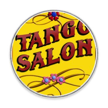 Salon de tango - Magnet rond - blanc - Devant