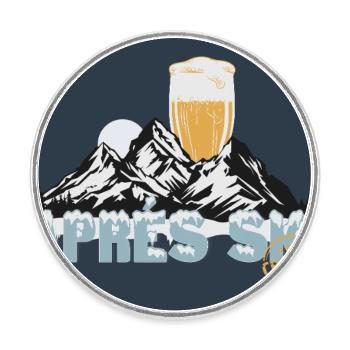Après-Ski Party – Vive les pistes ! - Magnet rond - blanc - Devant