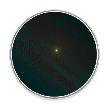 Spirale de lutte turquoise au centre - Magnet rond - blanc - Devant