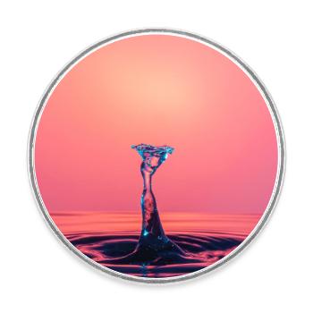 Liquid Abstract Splash - Round  fridge magnet - white - Front
