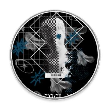 Black_Noir_SurrealismeT-shirtGrowthMindsetSuccess - Round  fridge magnet - white - Front