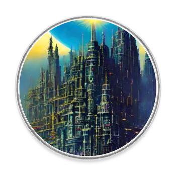 Ciel étoilé - Magnet rond - blanc - Devant
