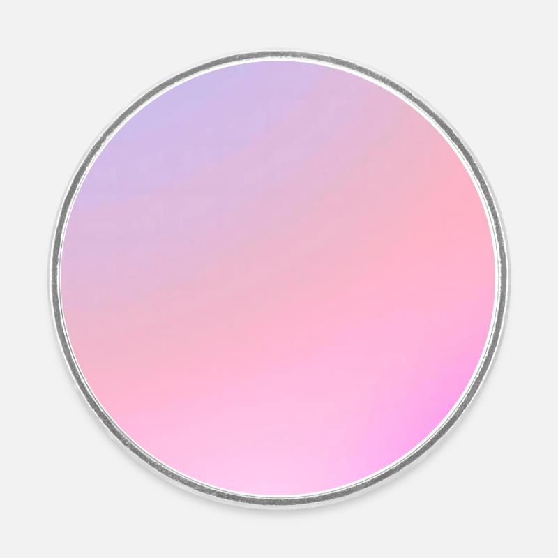 Dégradé pastel de barbe à papa de rêve - Magnet rond - blanc