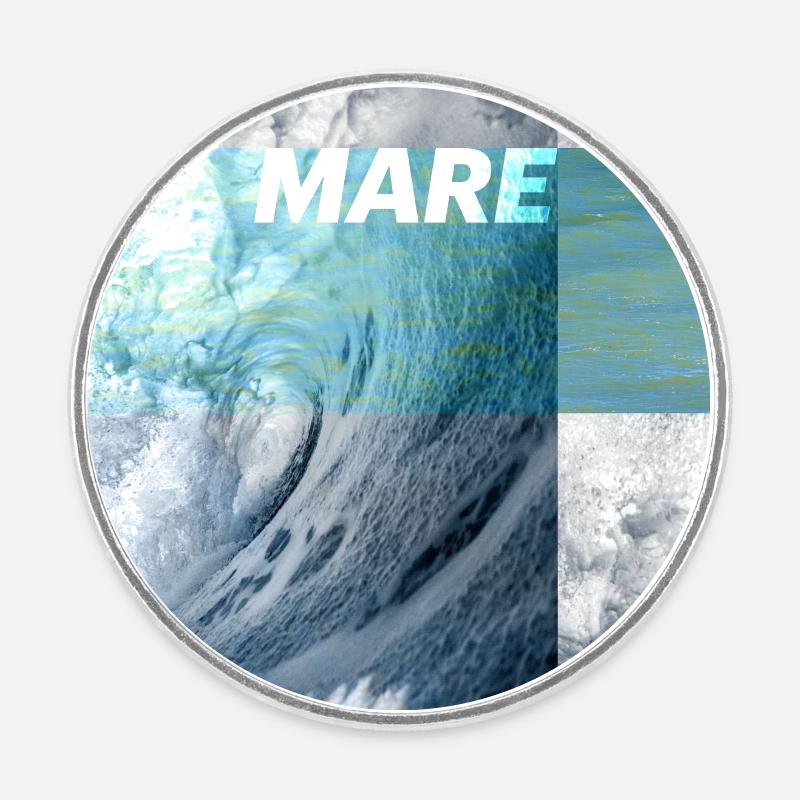 MARE – das Meer ruft - Runder Kühlschrankmagnet - Weiß