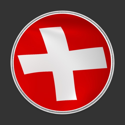 Flaga szwajcarskiej flagi narodowej - Okrągły magnes na lodówkę
