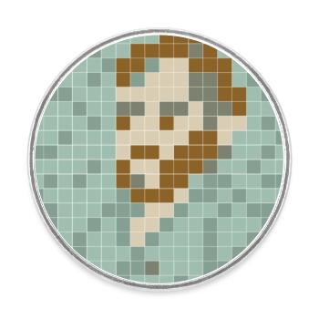 Van Gogh - Self portrait - PixelArt Self-Portrait - Round  fridge magnet - white - Front