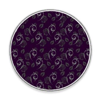 Rosenblüten, florales Muster, gothic motiv, Ranken - Runder Kühlschrankmagnet - Weiß - Vorne