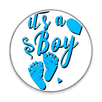 C’est un garçon bébé pieds - Magnet rond - blanc - Devant