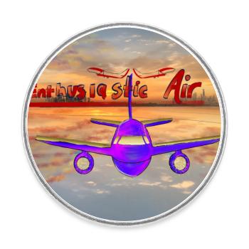 Enthusiastic Air - Round  fridge magnet - white - Front