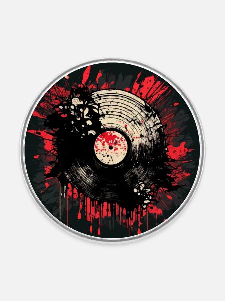 Schallplatten Sammler - Runder Kühlschrankmagnet - Weiß